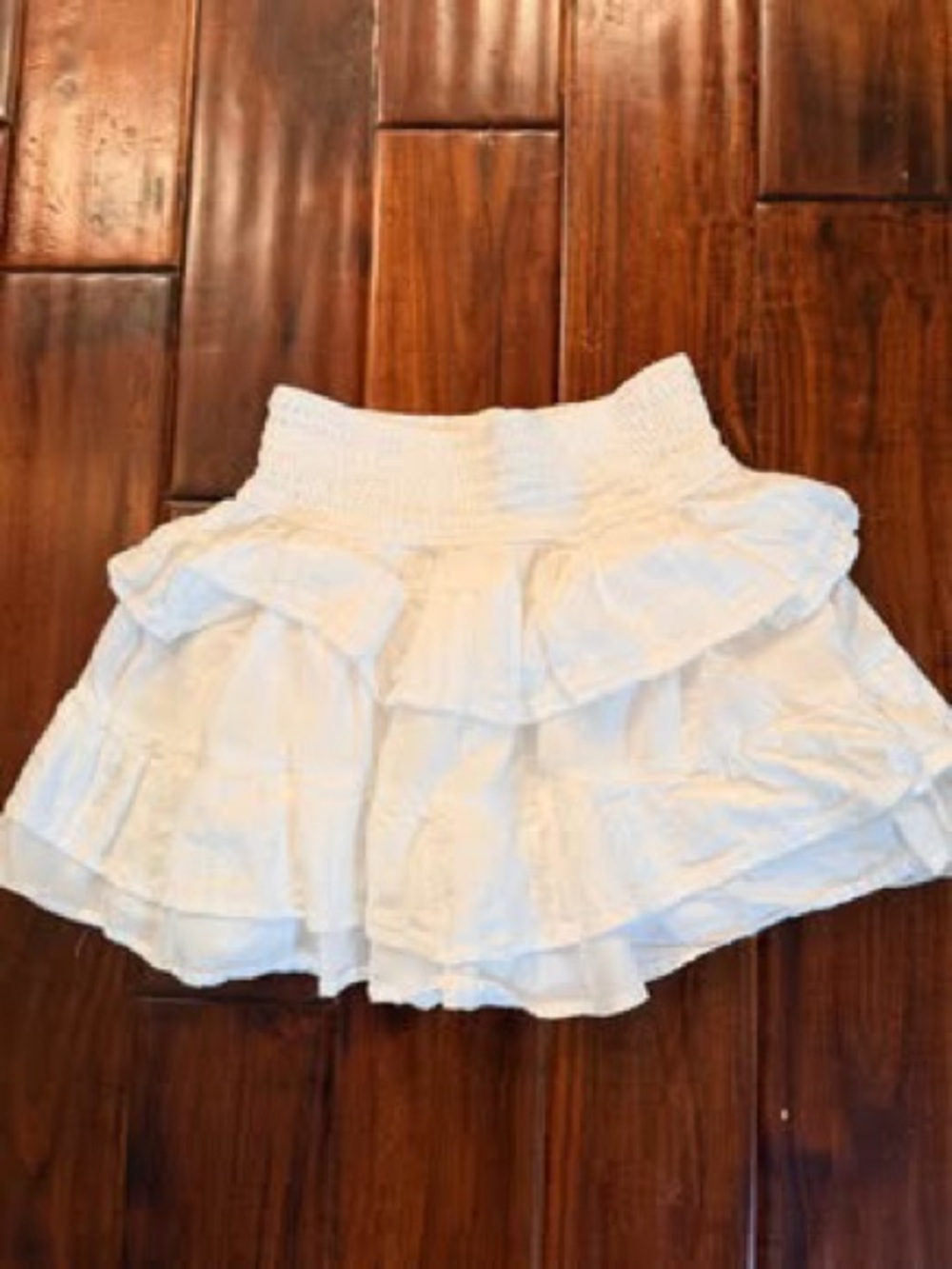 Girls 10/12 art class White Tiered Ruffle Skirt